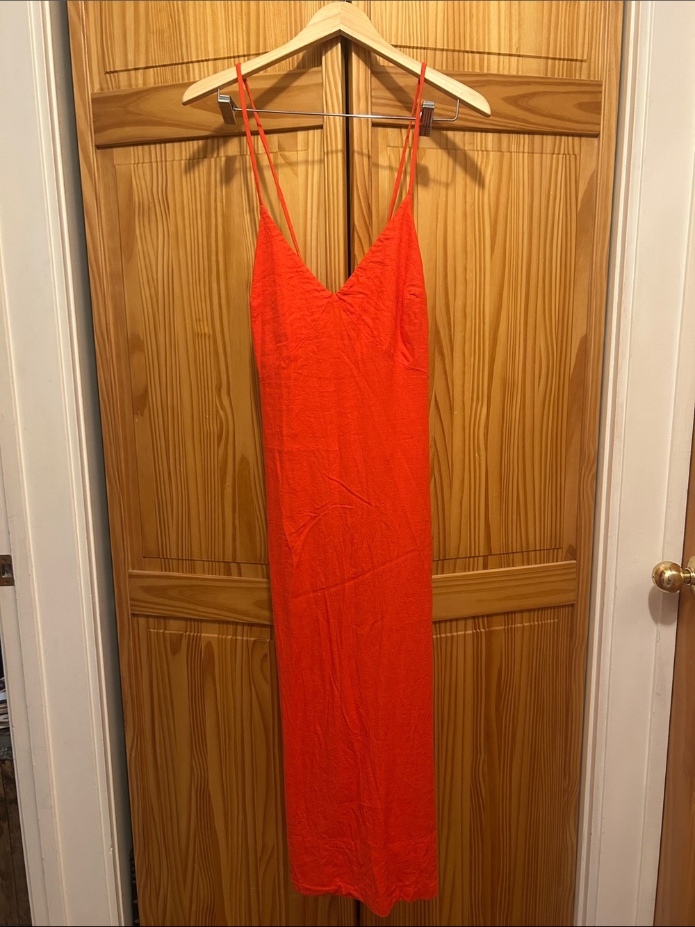 Free People Tomato-colored Linen Dress